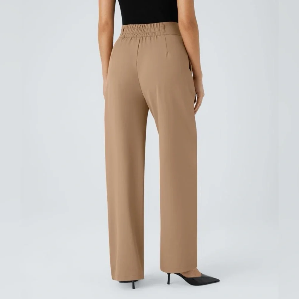 Halara NWOT Flex™ High Waisted Zipper Pocket Shirred Straight Leg Work Pant - M - Picture 2 of 11
